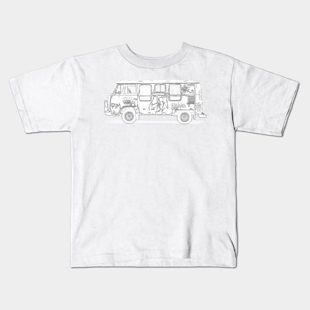 Graffiti Vintage Van Wireframe Kids T-Shirt by Auto-Prints